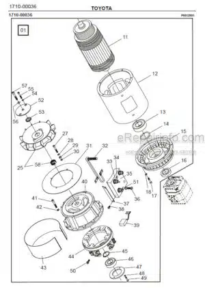 Photo 6 - Toyota 7FBRE14-1C 7FBRE14-2C 7FBRE14-3C Spare Parts Catalogue Reach Truck 211717 SN577200-