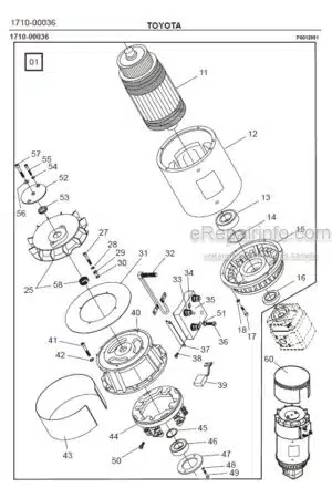 Photo 4 - Toyota 7FBRE14-1C 7FBRE14-2C 7FBRE14-3C Spare Parts Catalogue Reach Truck 220076 SN723011-