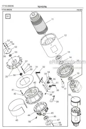 Photo 6 - Toyota 7FBRE14-1C 7FBRE14-2C 7FBRE14-3C Spare Parts Catalogue Reach Truck 222705 SN743654-