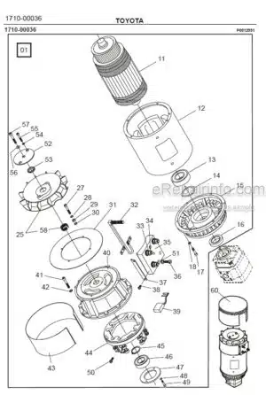 Photo 5 - Toyota 7FBRE14-1C 7FBRE14-2C 7FBRE14-3C Spare Parts Catalogue Reach Truck 243329 SN964843-