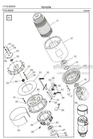 Photo 6 - Toyota 7FBRE14-1C 7FBRE14-2C 7FBRE14-3C Spare Parts Catalogue Reach Truck 228608 SN930971-