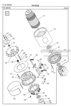 Photo 7 - Toyota 7FBRE14-1C 7FBRE14-2C 7FBRE14-3C Spare Parts Catalogue Reach Truck 211717 SN577200-