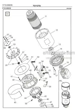 Photo 3 - Toyota 7FBRE14N-1C 7FBRE14N-2C 7FBRE14N-3C Spare Parts Catalogue Reach Truck 232640 SN939261-