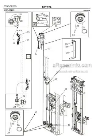 Photo 8 - Toyota 7FBRE14N-1C 7FBRE14N-2C 7FBRE14N-3C Spare Parts Catalogue Reach Truck 243329 SN964843-