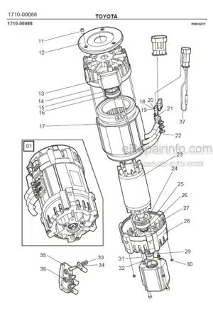 Photo 5 - Toyota 7FBRE16-1C 7FBRE16-2C 7FBRE16-3C Spare Parts Catalogue Reach Truck 217074 SN709569-