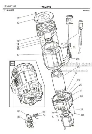 Photo 2 - Toyota 7FBRE16-1C 7FBRE16-2C 7FBRE16-3C Spare Parts Catalogue Reach Truck 220077 SN723011-