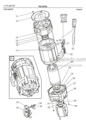 Photo 5 - Toyota 7FBRE16-1C 7FBRE16-2C 7FBRE16-3C Spare Parts Catalogue Reach Truck 221152 SN743654-