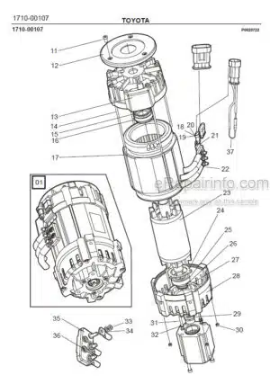 Photo 5 - Toyota 7FBRE16-1C 7FBRE16-2C 7FBRE16-3C Spare Parts Catalogue Reach Truck 237860 SN944801-