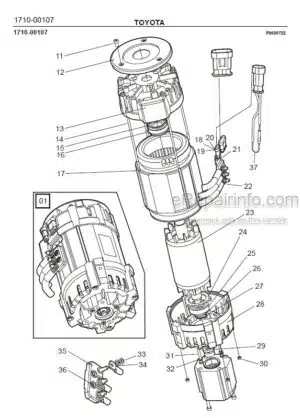 Photo 9 - Toyota 7FBRE16-1C 7FBRE16-2C 7FBRE16-3C Spare Parts Catalogue Reach Truck 237860 SN944801-