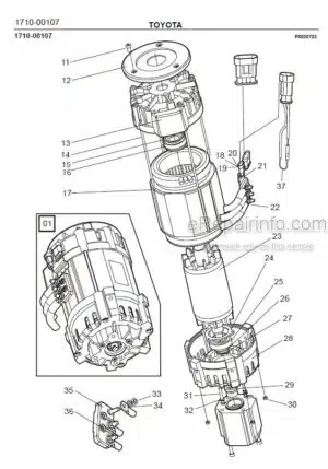 Photo 1 - Toyota 7FBRE16-1C 7FBRE16-2C 7FBRE16-3C Spare Parts Catalogue Reach Truck 243331 SN964843-