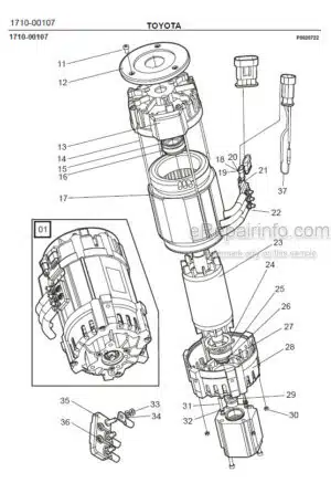 Photo 5 - Toyota 7FBRE16CC-1 7FBRE16CC-2 7FBRE16CC-3 Spare Parts Catalogue Reach Truck 220360 SN725406-