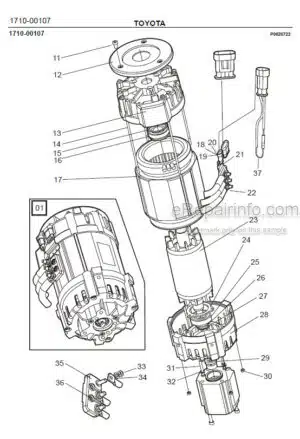 Photo 5 - Toyota 7FBRE16CC-1 7FBRE16CC-2 7FBRE16CC-3 Spare Parts Catalogue Reach Truck 222707 SN743654-