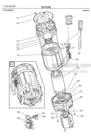 Photo 5 - Toyota 7FBRE16CC-1 7FBRE16CC-2 7FBRE16CC-3 Spare Parts Catalogue Reach Truck 226547 SN911801-