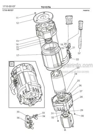 Photo 6 - Toyota 7FBRE16CC-1 7FBRE16CC-2 7FBRE16CC-3 Spare Parts Catalogue Reach Truck 222707 SN743654-