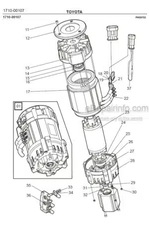 Photo 11 - Toyota 7FBRE16CC-1 7FBRE16CC-2 7FBRE16CC-3 Spare Parts Catalogue Reach Truck 237863 SN944801-