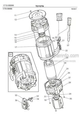 Photo 5 - Toyota 7FBRE16CC-1 7FBRE16CC-2 7FBRE16CC-3 Spare Parts Catalogue Reach Truck 217075 SN709569-