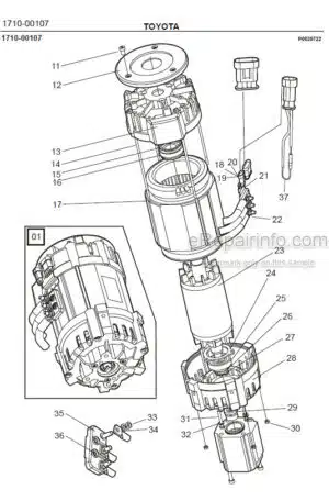 Photo 6 - Toyota 7FBRE16CC-1 7FBRE16CC-2 7FBRE16CC-3 Spare Parts Catalogue Reach Truck 214916 SN598439-