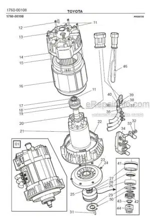 Photo 5 - Toyota 7FBRE16N-1C 7FBRE16N-2C 7FBRE16N-3C Spare Parts Catalogue Reach Truck 237859 SN944801-