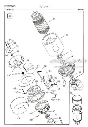 Photo 5 - Toyota 7FBRE20-1C 7FBRE20-2C Spare Parts Catalogue Reach Truck 200995 SN435653-