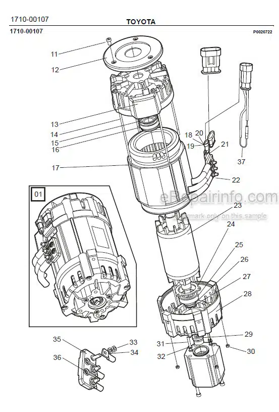 Photo 1 - Toyota 7FBRE20-1C 7FBRE20-2C Spare Parts Catalogue Reach Truck 220358 SN725406-