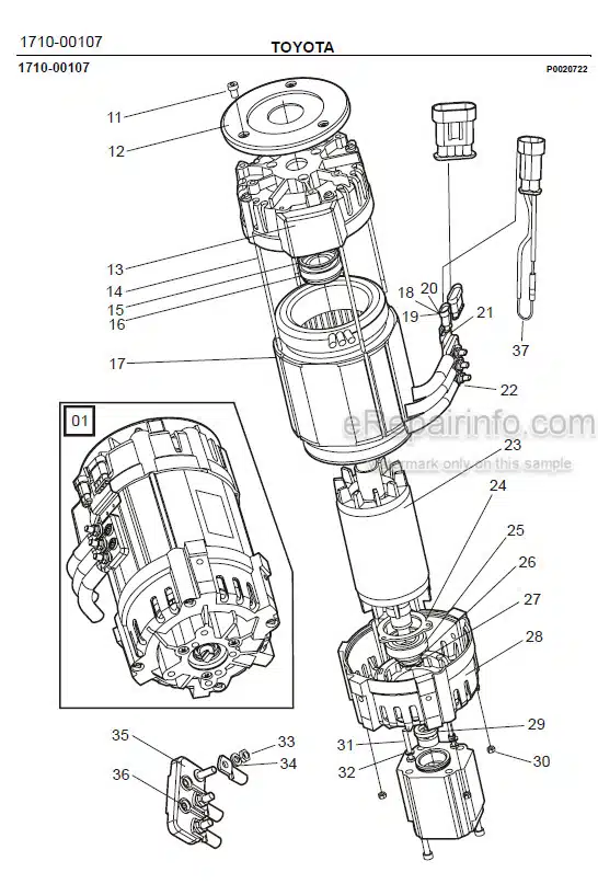 Photo 1 - Toyota 7FBRE20-1C 7FBRE20-2C Spare Parts Catalogue Reach Truck 221153 SN743654-