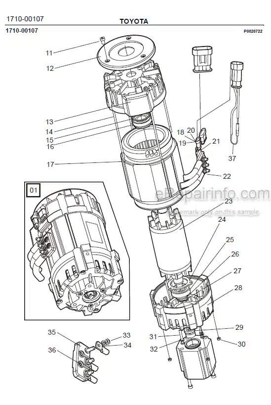Photo 1 - Toyota 7FBRE20-1C 7FBRE20-2C Spare Parts Catalogue Reach Truck 226545 SN911801-