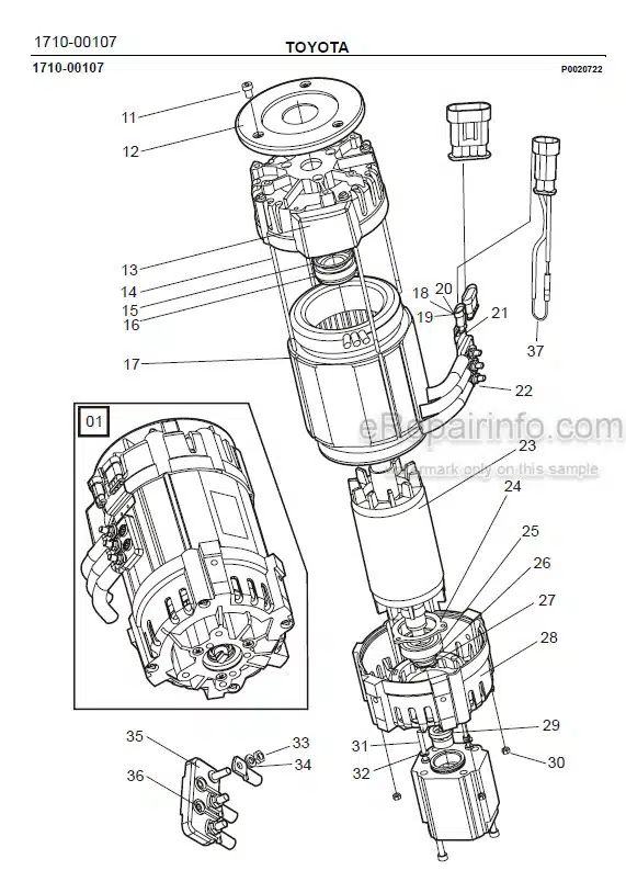 Photo 1 - Toyota 7FBRE20-1C 7FBRE20-2C Spare Parts Catalogue Reach Truck 228618 SN930971-
