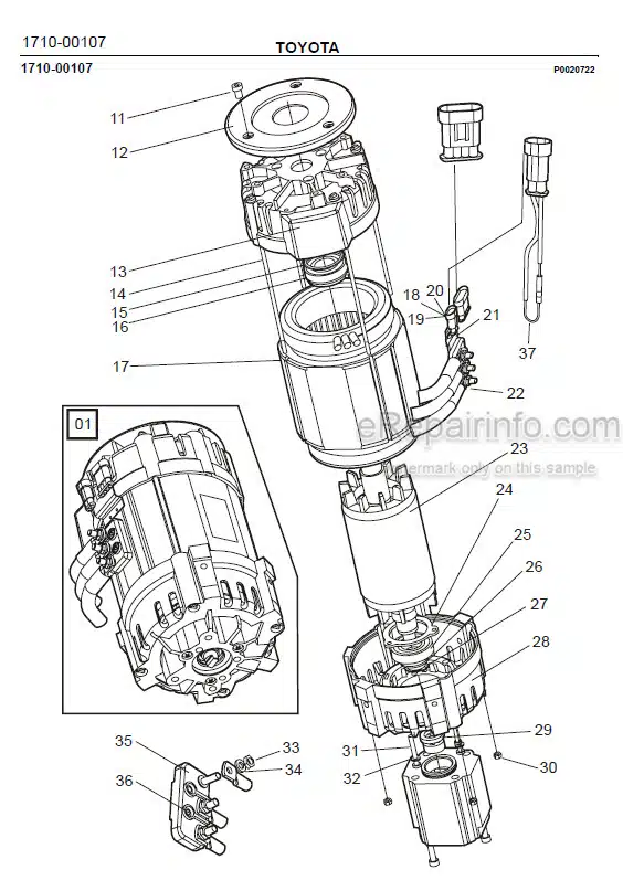 Photo 1 - Toyota 7FBRE20-1C 7FBRE20-2C Spare Parts Catalogue Reach Truck 237861 SN944801-
