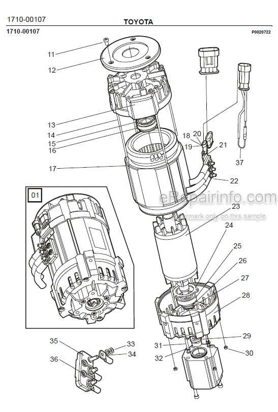 Photo 1 - Toyota 7FBRE20-1C 7FBRE20-2C Spare Parts Catalogue Reach Truck 243332 SN964843-