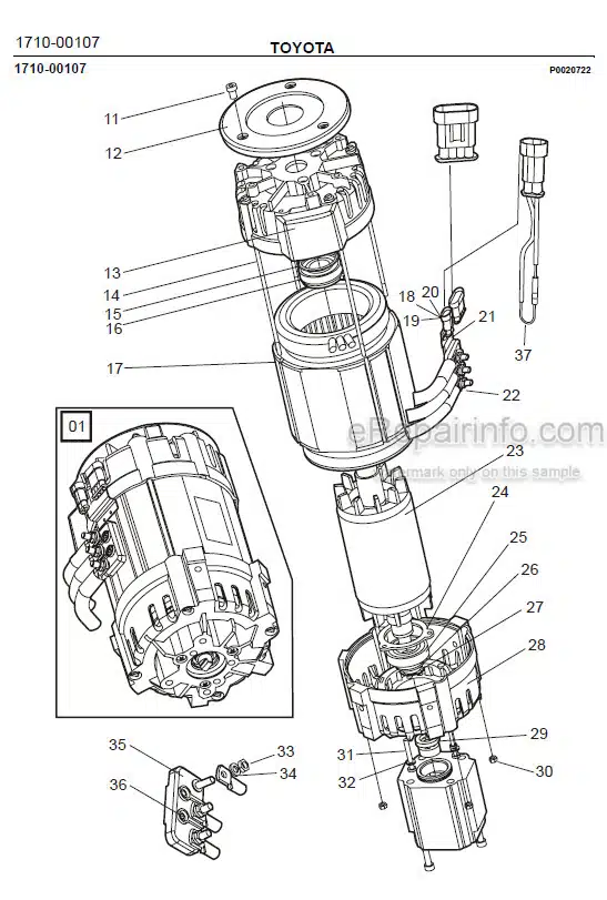 Photo 1 - Toyota 7FBRE20-1C 7FBRE20-2C Spare Parts Catalogue Reach Truck 243332 SN964843-
