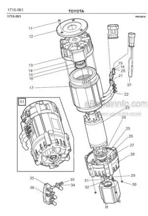 Photo 11 - Toyota 7FBRE20-1C 7FBRE20-2C Spare Parts Catalogue Reach Truck 210110 SN564300-