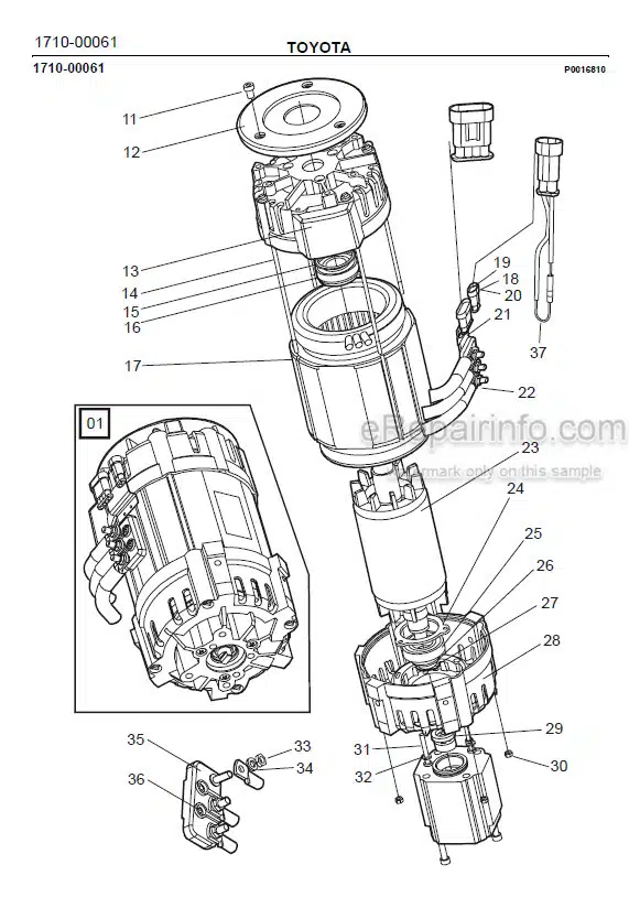 Photo 1 - Toyota 7FBRE20-1C 7FBRE20-2C Spare Parts Catalogue Reach Truck 211650 SN577200-