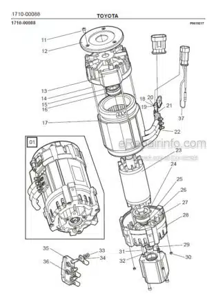 Photo 9 - Toyota 7FBRE20-1C 7FBRE20-2C Spare Parts Catalogue Reach Truck 214778 SN598439-
