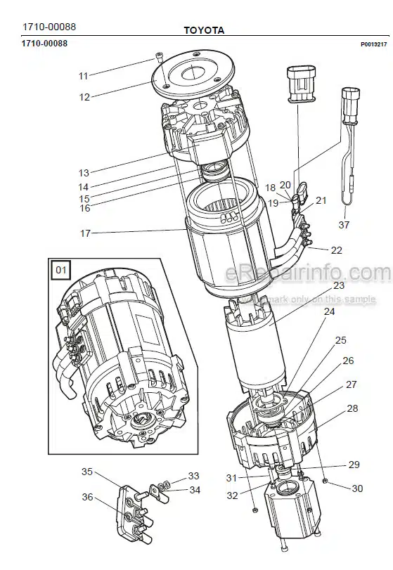Photo 1 - Toyota 7FBRE20-1C 7FBRE20-2C Spare Parts Catalogue Reach Truck 214778 SN598439-