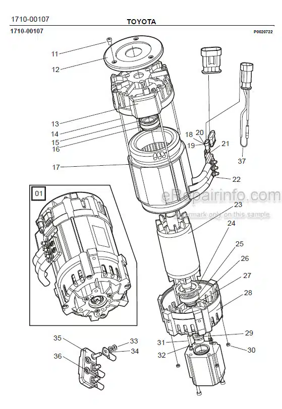 Photo 1 - Toyota 7FBRE20-1C 7FBRE20-2C Spare Parts Catalogue Reach Truck 220078 SN723011-