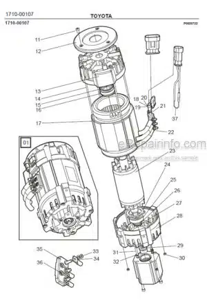 Photo 5 - Toyota 7FBRE20-1C 7FBRE20-2C Spare Parts Catalogue Reach Truck 220078 SN723011-