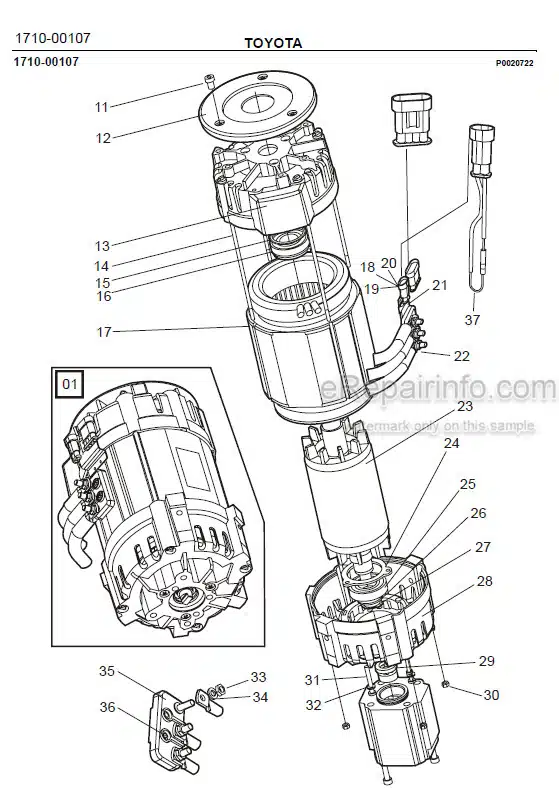 Photo 1 - Toyota 7FBRE20-1C 7FBRE20-2C Spare Parts Catalogue Reach Truck 217078 SN709569-