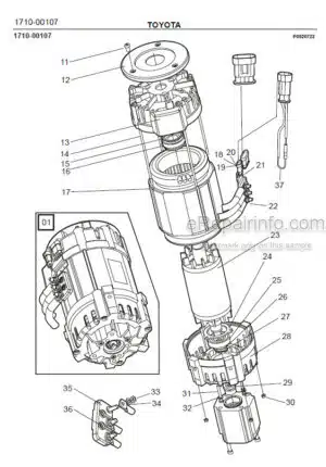 Photo 1 - Toyota 7FBRE20CC-1 7FBRE20CC-2 Spare Parts Catalogue Reach Truck 220361 SN725406-