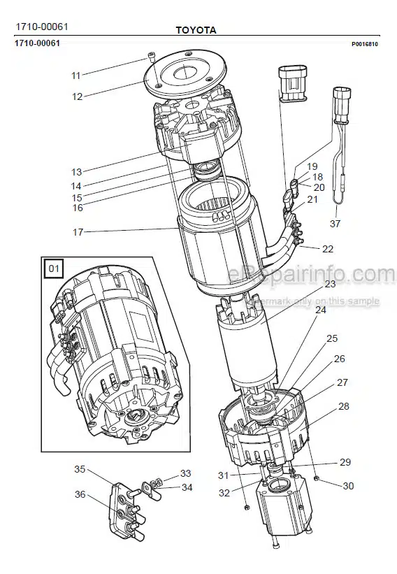 Photo 1 - Toyota 7FBRE20CC-1 7FBRE20CC-2 Spare Parts Catalogue Reach Truck 211651 SN577200-