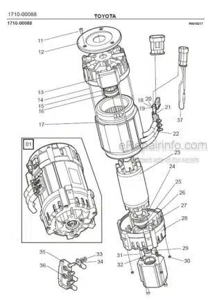 Photo 4 - Toyota 7FBRE20CC-1 7FBRE20CC-2 Spare Parts Catalogue Reach Truck 214917 SN598439-