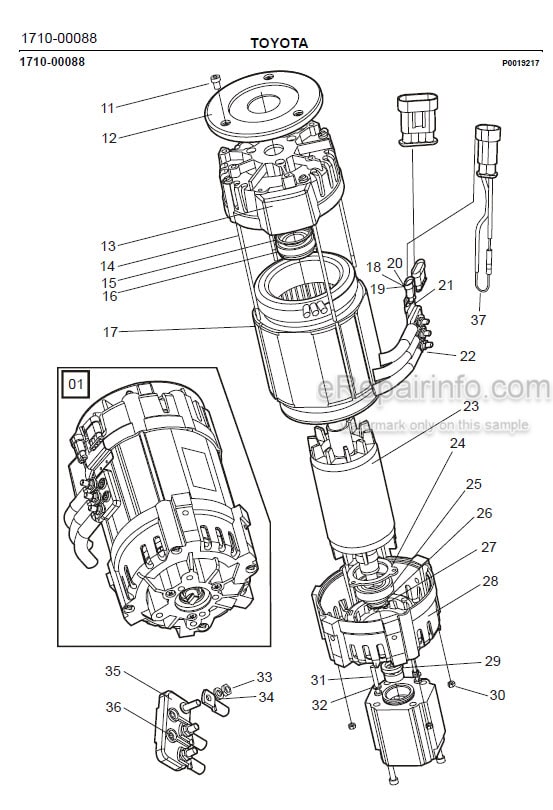 Photo 1 - Toyota 7FBRE20CC-1 7FBRE20CC-2 Spare Parts Catalogue Reach Truck 214917 SN598439-