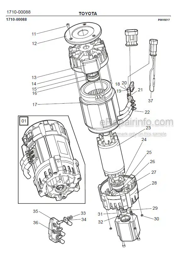 Photo 1 - Toyota 7FBRE20CC-1 7FBRE20CC-2 Spare Parts Catalogue Reach Truck 214917 SN598439-