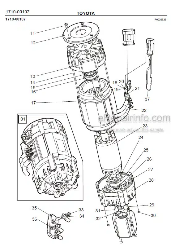 Photo 1 - Toyota 7FBRE20CC-1 7FBRE20CC-2 Spare Parts Catalogue Reach Truck 217079 SN709569-