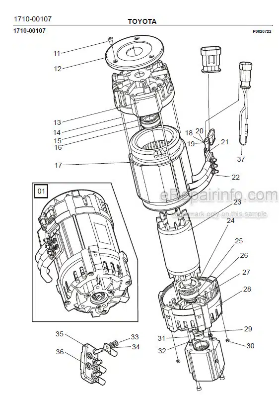 Photo 1 - Toyota 7FBRE20CC-1 7FBRE20CC-2 Spare Parts Catalogue Reach Truck 243335 SN964843-