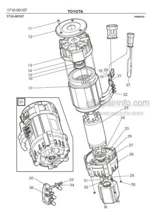 Photo 2 - Toyota 7FBRE20CC-1 7FBRE20CC-2 Spare Parts Catalogue Reach Truck 220081 SN723011-