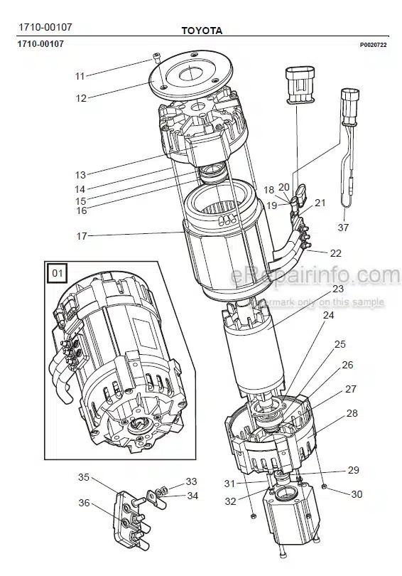 Photo 1 - Toyota 7FBRE20CC-1 7FBRE20CC-2 Spare Parts Catalogue Reach Truck 220081 SN723011-