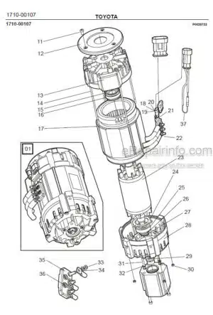 Photo 10 - Toyota 7FBRE20CC-1 7FBRE20CC-2 Spare Parts Catalogue Reach Truck 228619 SN930971-