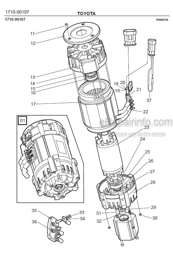Photo 1 - Toyota 7FBRE20CC-1 7FBRE20CC-2 Spare Parts Catalogue Reach Truck 228619 SN930971-