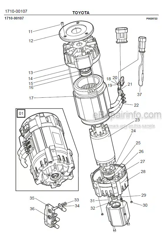 Photo 1 - Toyota 7FBRE20CC-1 7FBRE20CC-2 Spare Parts Catalogue Reach Truck 228619 SN930971-