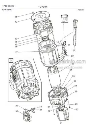 Photo 9 - Toyota 7FBRE20CC-1 7FBRE20CC-2 Spare Parts Catalogue Reach Truck 237864 SN944801-